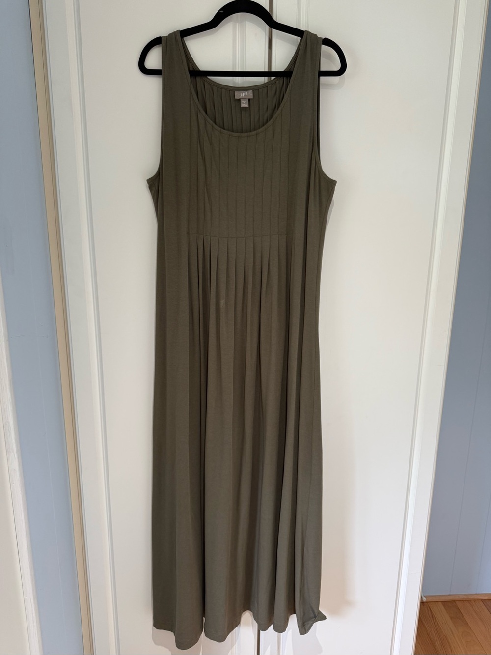 Like New J. Jill Olive Green Sleeveless Maxi Dress size XL